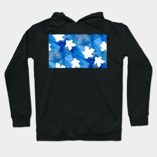 Bold Blue Board Game Meeples Pattern Hoodie